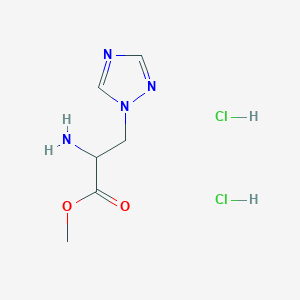 molecular formula C6H12Cl2N4O2 B2529215 methyl 2-amino-3-(1H-1,2,4-triazol-1-yl)propanoate dihydrochloride CAS No. 2137505-54-3