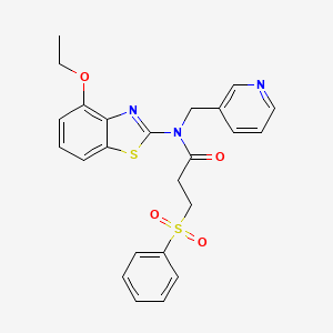 N-(4-ethoxybenzo[d]thiazol-2-yl)-3-(phenylsulfonyl)-N-(pyridin-3-ylmethyl)propanamide