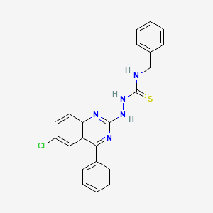 molecular formula C22H18ClN5S B2529217 1-苄基-3-[(6-氯-4-苯基喹唑啉-2-基)氨基]硫脲 CAS No. 327979-94-2
