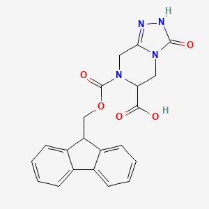 molecular formula C21H18N4O5 B2529220 7-(9H-Fluoren-9-ylmethoxycarbonyl)-3-oxo-2,5,6,8-tetrahydro-[1,2,4]triazolo[4,3-a]pyrazine-6-carboxylic acid CAS No. 2137493-56-0