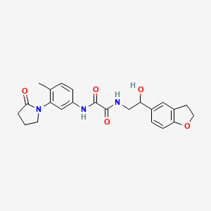 molecular formula C23H25N3O5 B2529228 N1-(2-(2,3-dihydrobenzofuran-5-yl)-2-hydroxyethyl)-N2-(4-methyl-3-(2-oxopyrrolidin-1-yl)phenyl)oxalamide CAS No. 1421454-34-3