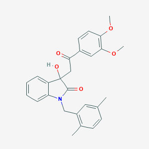 molecular formula C27H27NO5 B252923 3-[2-(3,4-dimethoxyphenyl)-2-oxoethyl]-1-(2,5-dimethylbenzyl)-3-hydroxy-1,3-dihydro-2H-indol-2-one 