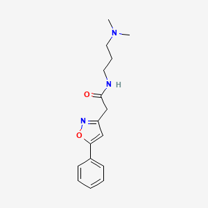molecular formula C16H21N3O2 B2529230 N-(3-(dimethylamino)propyl)-2-(5-phenylisoxazol-3-yl)acetamide CAS No. 953195-58-9