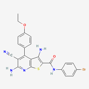 molecular formula C23H18BrN5O2S B2529232 3,6-diamino-N-(4-bromophenyl)-5-cyano-4-(4-ethoxyphenyl)thieno[2,3-b]pyridine-2-carboxamide CAS No. 361477-79-4