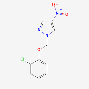 molecular formula C10H8ClN3O3 B2529236 1-[(2-chlorophenoxy)methyl]-4-nitro-1H-pyrazole CAS No. 1005576-68-0