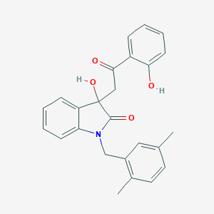 molecular formula C25H23NO4 B252924 1-(2,5-dimethylbenzyl)-3-hydroxy-3-[2-(2-hydroxyphenyl)-2-oxoethyl]-1,3-dihydro-2H-indol-2-one 