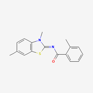 molecular formula C17H16N2OS B2529241 (E)-N-(3,6-dimethylbenzo[d]thiazol-2(3H)-ylidene)-2-methylbenzamide CAS No. 391229-86-0