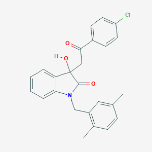 molecular formula C25H22ClNO3 B252925 3-[2-(4-chlorophenyl)-2-oxoethyl]-1-(2,5-dimethylbenzyl)-3-hydroxy-1,3-dihydro-2H-indol-2-one 