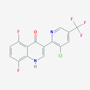 molecular formula C15H6ClF5N2O B2529254 3-[3-クロロ-5-(トリフルオロメチル)-2-ピリジニル]-5,8-ジフルオロ-4(1H)-キノリンオン CAS No. 478033-69-1