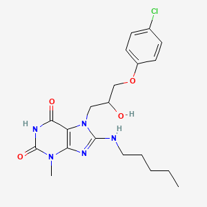 molecular formula C20H26ClN5O4 B2529256 7-(3-(4-氯苯氧基)-2-羟基丙基)-3-甲基-8-(戊氨基)-1H-嘌呤-2,6(3H,7H)-二酮 CAS No. 899972-62-4