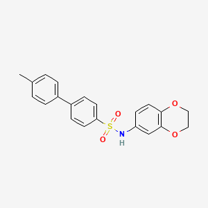 molecular formula C21H19NO4S B2529274 N-(2,3-二氢-1,4-苯并二氧杂环-6-基)-4'-甲基-[1,1'-联苯]-4-磺酰胺 CAS No. 670272-73-8