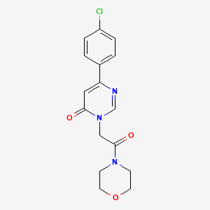 molecular formula C16H16ClN3O3 B2529276 6-(4-chlorophenyl)-3-(2-morpholino-2-oxoethyl)pyrimidin-4(3H)-one CAS No. 1207021-67-7