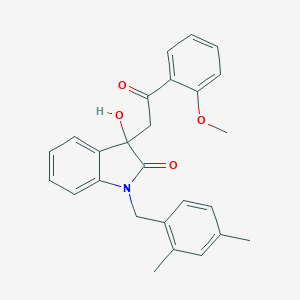 molecular formula C26H25NO4 B252930 1-(2,4-dimethylbenzyl)-3-hydroxy-3-[2-(2-methoxyphenyl)-2-oxoethyl]-1,3-dihydro-2H-indol-2-one 