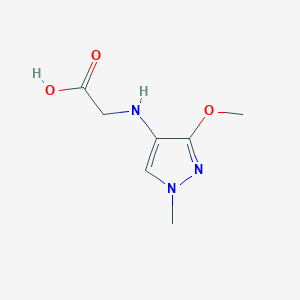 molecular formula C7H11N3O3 B2529305 2-[(3-Methoxy-1-methylpyrazol-4-yl)amino]acetic acid CAS No. 2247206-13-7