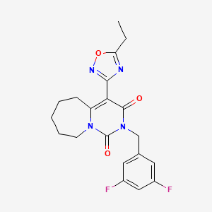 molecular formula C20H20F2N4O3 B2529308 2-(3,5-difluorobenzyl)-4-(5-ethyl-1,2,4-oxadiazol-3-yl)-6,7,8,9-tetrahydropyrimido[1,6-a]azepine-1,3(2H,5H)-dione CAS No. 1775310-43-4