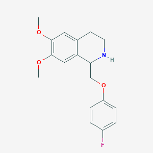 molecular formula C18H20FNO3 B2529309 1-[(4-Fluorophenoxy)methyl]-6,7-dimethoxy-1,2,3,4-tetrahydroisoquinoline CAS No. 865546-37-8