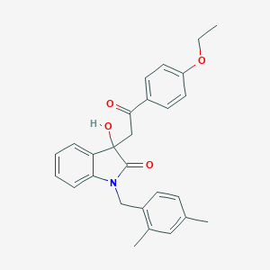 molecular formula C27H27NO4 B252931 1-(2,4-dimethylbenzyl)-3-[2-(4-ethoxyphenyl)-2-oxoethyl]-3-hydroxy-1,3-dihydro-2H-indol-2-one 