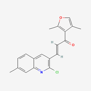 molecular formula C19H16ClNO2 B2529317 3-(2-Chloro-7-methylquinolin-3-yl)-1-(2,4-dimethylfuran-3-yl)prop-2-en-1-one CAS No. 1186396-67-7