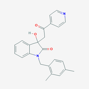 molecular formula C24H22N2O3 B252932 1-(2,4-dimethylbenzyl)-3-hydroxy-3-[2-oxo-2-(pyridin-4-yl)ethyl]-1,3-dihydro-2H-indol-2-one 