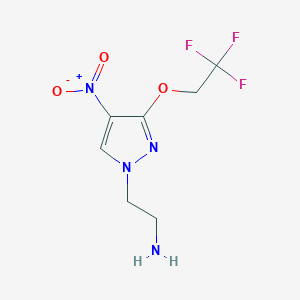 molecular formula C7H9F3N4O3 B2529325 2-[4-nitro-3-(2,2,2-trifluoroethoxy)-1H-pyrazol-1-yl]ethanamine CAS No. 1856042-44-8