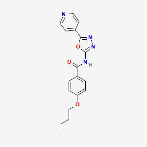 molecular formula C18H18N4O3 B2529327 4-butoxy-N-(5-(pyridin-4-yl)-1,3,4-oxadiazol-2-yl)benzamide CAS No. 862809-97-0