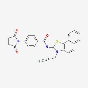 4-(2,5-dioxopyrrolidin-1-yl)-N-(3-prop-2-ynylbenzo[g][1,3]benzothiazol-2-ylidene)benzamide