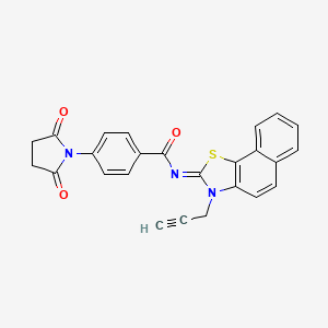 molecular formula C25H17N3O3S B2529334 4-(2,5-dioxopyrrolidin-1-yl)-N-[(2Z)-3-(prop-2-yn-1-yl)-2H,3H-naphtho[2,1-d][1,3]thiazol-2-ylidene]benzamide CAS No. 868377-95-1