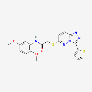 molecular formula C19H17N5O3S2 B2529343 N-(2,5-二甲氧基苯基)-2-((3-(噻吩-2-基)-[1,2,4]三唑并[4,3-b]哒嗪-6-基)硫代)乙酰胺 CAS No. 868966-64-7