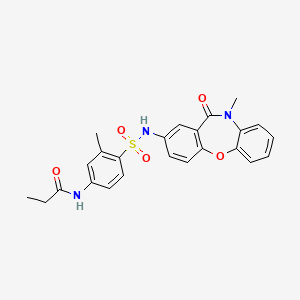 molecular formula C24H23N3O5S B2529348 N-(3-methyl-4-(N-(10-methyl-11-oxo-10,11-dihydrodibenzo[b,f][1,4]oxazepin-2-yl)sulfamoyl)phenyl)propionamide CAS No. 922136-42-3