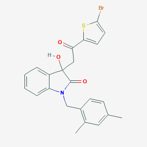 molecular formula C23H20BrNO3S B252935 3-[2-(5-bromo-2-thienyl)-2-oxoethyl]-1-(2,4-dimethylbenzyl)-3-hydroxy-1,3-dihydro-2H-indol-2-one 