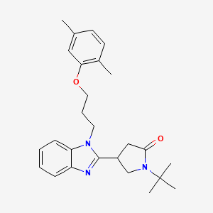 molecular formula C26H33N3O2 B2529350 1-(叔丁基)-4-(1-(3-(2,5-二甲基苯氧基)丙基)-1H-苯并[d]咪唑-2-基)吡咯烷-2-酮 CAS No. 878694-42-9