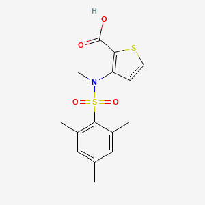 molecular formula C15H17NO4S2 B2529385 3-{Methyl[(2,4,6-trimethylphenyl)sulfonyl]amino}thiophene-2-carboxylic acid CAS No. 1325306-81-7