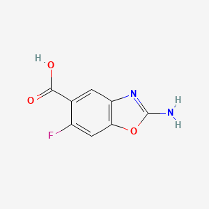 molecular formula C8H5FN2O3 B2529390 2-Amino-6-fluoro-1,3-benzoxazole-5-carboxylic acid CAS No. 1820711-74-7