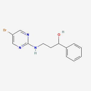 molecular formula C13H14BrN3O B2529395 3-[(5-Bromopyrimidin-2-yl)amino]-1-phenylpropan-1-ol CAS No. 2380009-81-2