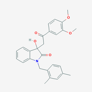 molecular formula C27H27NO5 B252940 3-[2-(3,4-dimethoxyphenyl)-2-oxoethyl]-1-(2,4-dimethylbenzyl)-3-hydroxy-1,3-dihydro-2H-indol-2-one 