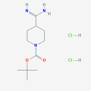 molecular formula C11H23Cl2N3O2 B2529404 tert-Butyl 4-carbamimidoylpiperidine-1-carboxylate dihydrochloride CAS No. 2138348-83-9