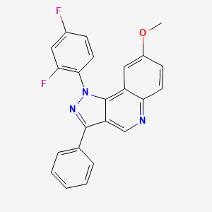 molecular formula C23H15F2N3O B2529405 1-(2,4-二氟苯基)-8-甲氧基-3-苯基-1H-吡唑并[4,3-c]喹啉 CAS No. 932540-70-0