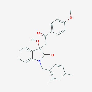 molecular formula C26H25NO4 B252941 1-(2,4-dimethylbenzyl)-3-hydroxy-3-[2-(4-methoxyphenyl)-2-oxoethyl]-1,3-dihydro-2H-indol-2-one 