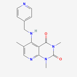 molecular formula C16H17N5O2 B2529410 1,3,6-三甲基-5-((吡啶-4-基甲基)氨基)吡啶并[2,3-d]嘧啶-2,4(1H,3H)-二酮 CAS No. 946357-66-0