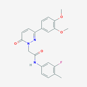 molecular formula C21H20FN3O4 B2529411 2-[3-(3,4-二甲氧基苯基)-6-氧代哒嗪-1-基]-N-(3-氟-4-甲基苯基)乙酰胺 CAS No. 899989-90-3