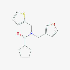 N-(furan-3-ylmethyl)-N-(thiophen-2-ylmethyl)cyclopentanecarboxamide