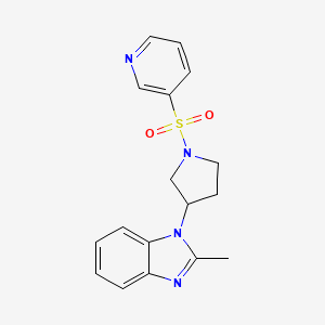 molecular formula C17H18N4O2S B2529413 2-methyl-1-(1-(pyridin-3-ylsulfonyl)pyrrolidin-3-yl)-1H-benzo[d]imidazole CAS No. 2097894-46-5