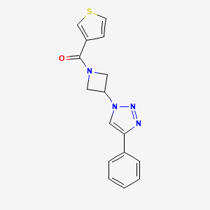 molecular formula C16H14N4OS B2529417 [3-(4-苯基-1H-1,2,3-三唑-1-基)-1-氮杂环戊基](3-噻吩基)甲酮 CAS No. 1775406-00-2