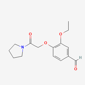 molecular formula C15H19NO4 B2529425 3-乙氧基-4-(2-氧代-2-吡咯烷-1-基-乙氧基)-苯甲醛 CAS No. 713503-37-8