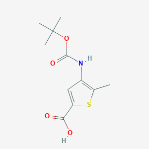 molecular formula C11H15NO4S B2529431 5-Methyl-4-[(2-methylpropan-2-yl)oxycarbonylamino]thiophene-2-carboxylic acid CAS No. 2166601-86-9
