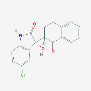 molecular formula C18H14ClNO3 B252944 5-chloro-3-hydroxy-3-(1-oxo-1,2,3,4-tetrahydro-2-naphthalenyl)-1,3-dihydro-2H-indol-2-one 