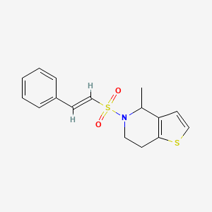 molecular formula C16H17NO2S2 B2529443 4-甲基-5-[(E)-2-苯乙烯基]磺酰基-6,7-二氢-4H-噻吩并[3,2-c]吡啶 CAS No. 1198069-29-2