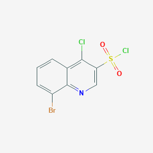 molecular formula C9H4BrCl2NO2S B2529444 8-Bromo-4-chloroquinoline-3-sulfonyl chloride CAS No. 2090269-77-3