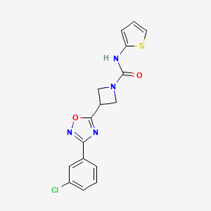 molecular formula C16H13ClN4O2S B2529449 3-(3-(3-氯苯基)-1,2,4-恶二唑-5-基)-N-(噻吩-2-基)氮杂环丁-1-甲酰胺 CAS No. 1351598-13-4