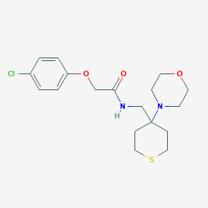 molecular formula C18H25ClN2O3S B2529454 2-(4-Chlorophenoxy)-N-[(4-morpholin-4-ylthian-4-yl)methyl]acetamide CAS No. 2380085-61-8